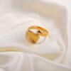 18k gold plated adjustable chunky ring – irregular geometric design for women