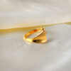 18k gold plated adjustable chunky ring – irregular geometric design for women