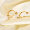 cc pearl hoop earrings – 18k gold plated