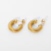 twisted cc hoop earrings – 18k gold plated