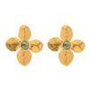 petal glow green stone studs
