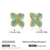 blue flower stud earrings