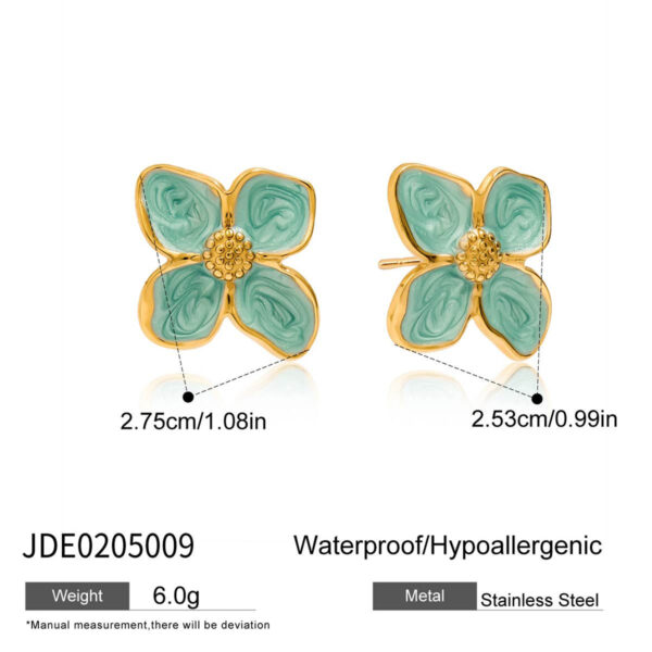 blue flower stud earrings