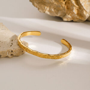 Small Hammered Open Bangle
