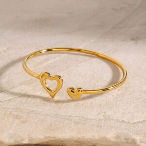 Smooth Hollow Heart Bangle