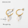 cc pearl hoop earrings – 18k gold plated