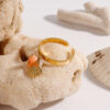 minimalist pink coral adjustable ring