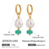 pearl & green stone earrings – elegant